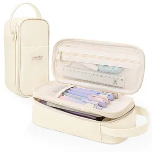 SKYDUE Large Capacity Pencil Case with Multi-Compartment Zipper Pouch for School Supplies