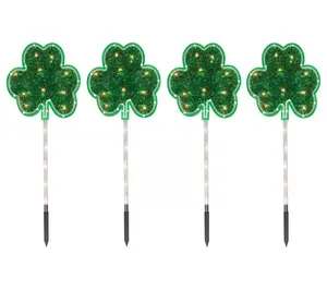 Northlight 4ct Shamrock St Patrick's Day Pathway Stakes