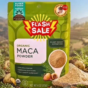 Organics Maca Powder – 100% Gelatinized Peruvian Maca for Adaptogen Smoothies, Lattes, Baking & More – Energize & Balance - USDA Organic, Non GMO, Vegan, Gluten Free (4oz. Bag, 23 Servings)