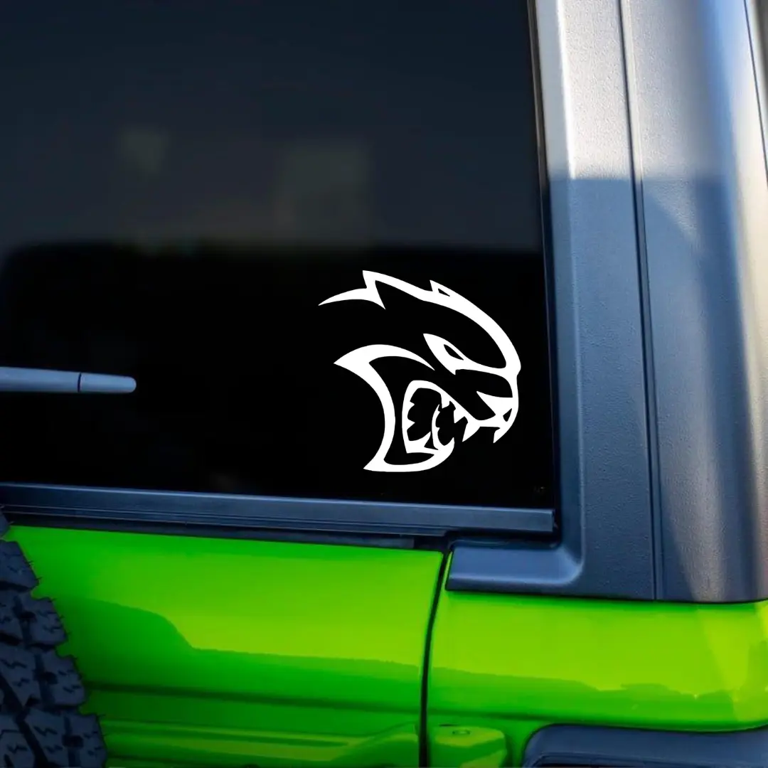 Wild Cat Head Vinyl Car Decal Sticker – White Auto Window Decal for Cars, Trucks, SUVs & Jeeps, Waterproof Exterior Sticker
