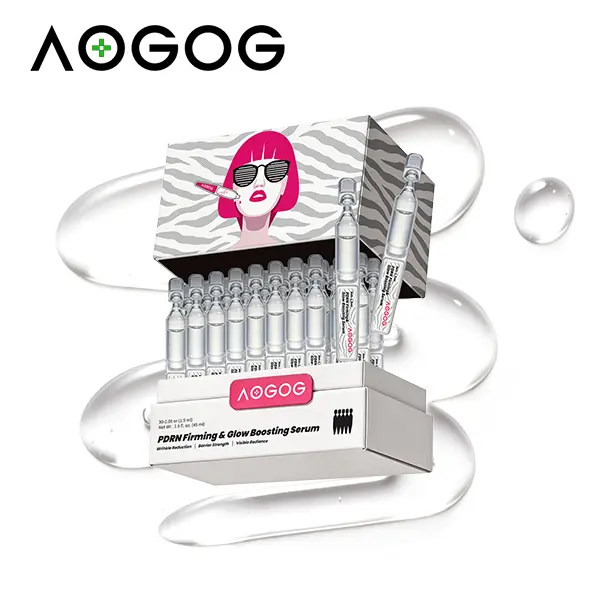 AOGOG Daily Skin Repair Serum Ampoules with PDRN & Hyaluronic Acid, Hydrating Firming Treatment, Gentle for Sensitive Skin, Saffron Extract, Fragrance Free