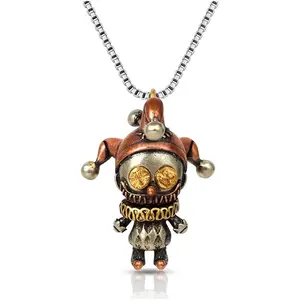 European and American Style Personalized Retro Clown Pendant Hip Hop Streetwear Jewelry for Men Women and Couples Unique Design