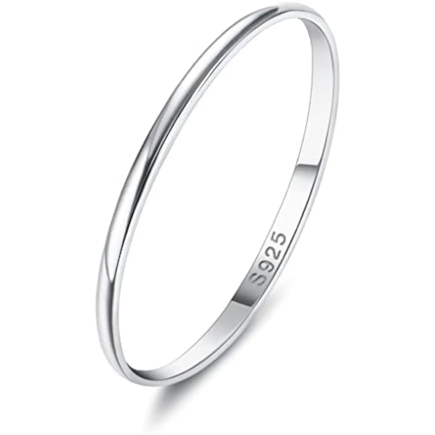 【Wedding band】Fansilver Rings for Women Men High Polished Band Thumb Stackable Ring Comfort Fit 1mm 2mm 4mm