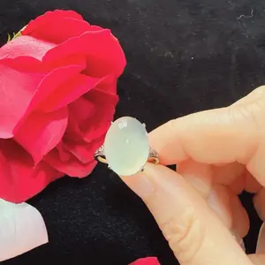 Oriental Gem Jade Pure Silver Ring for Men and Women