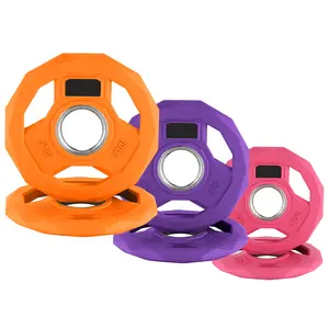 2-Inch Rubber Coated Weight Plates Set 2.5/5/10 LB Pair Color Coded Bumper Plates for Home Gym, Weightlifting, Barbell Training, 35 LB Cast Iron Plates Set