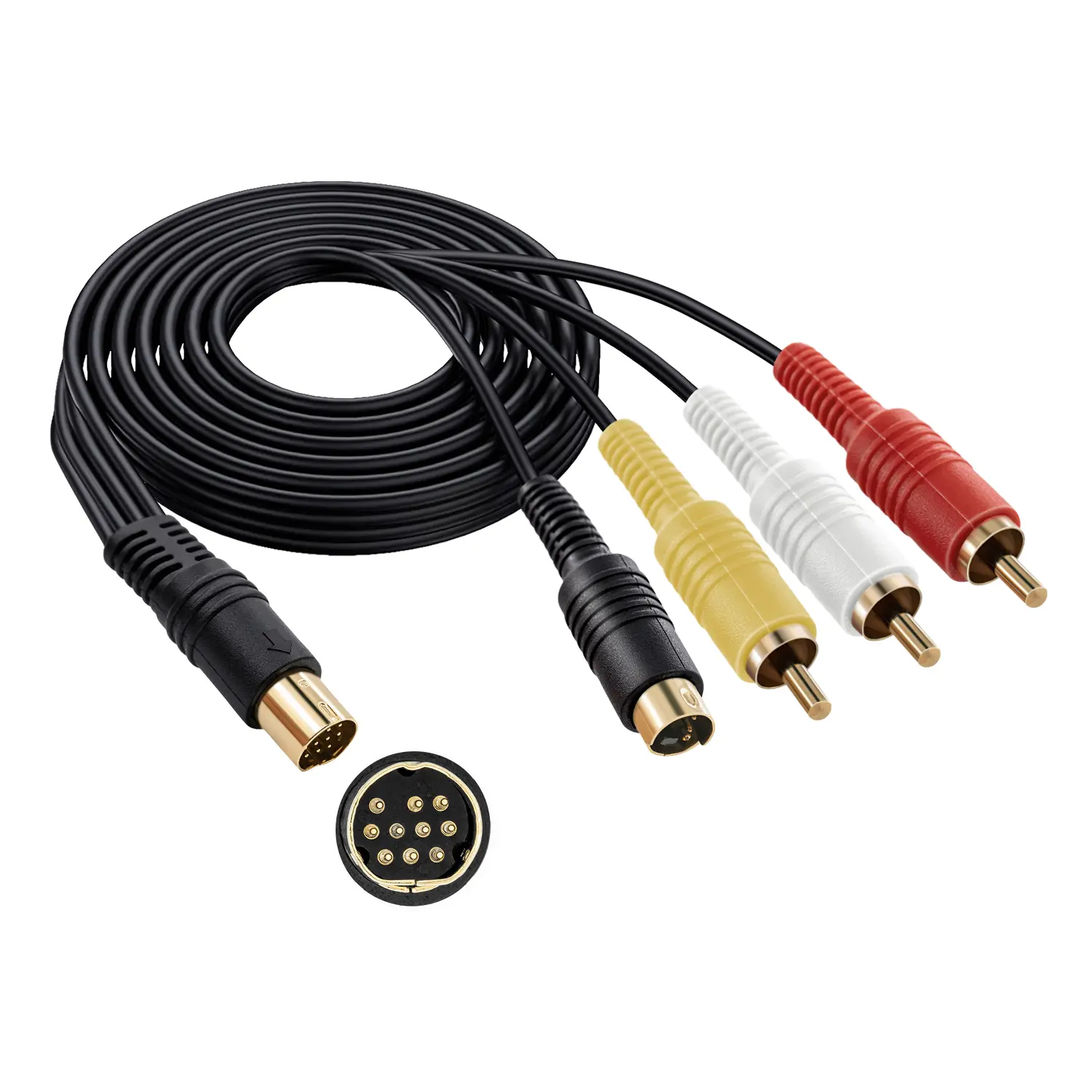Mcbazel S-Video AV Cable for Sega Saturn - High Performance RCA Composite & S-Video Audio Video Cord Replacement, Compatible with Sega Saturn Console