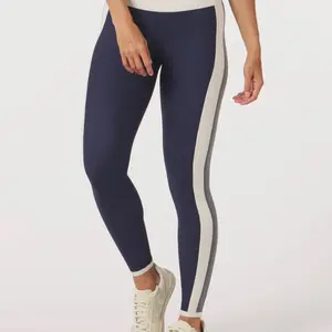 Directional legging: Navy/Carbon/Oatmilk