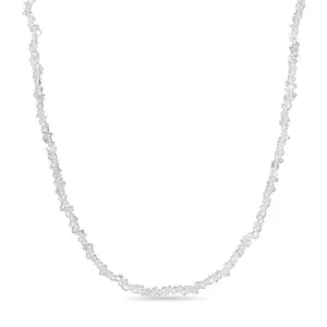 Herkimar Quartz 76.50 ctw Beaded Necklace in Rhodium Over Sterling Silver 24 Inches