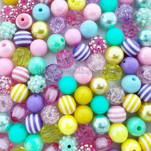 100 Qty 12mm Acrylic Beads for Easter Craft, Gumball Beads, Chunky Bubblegum Beads