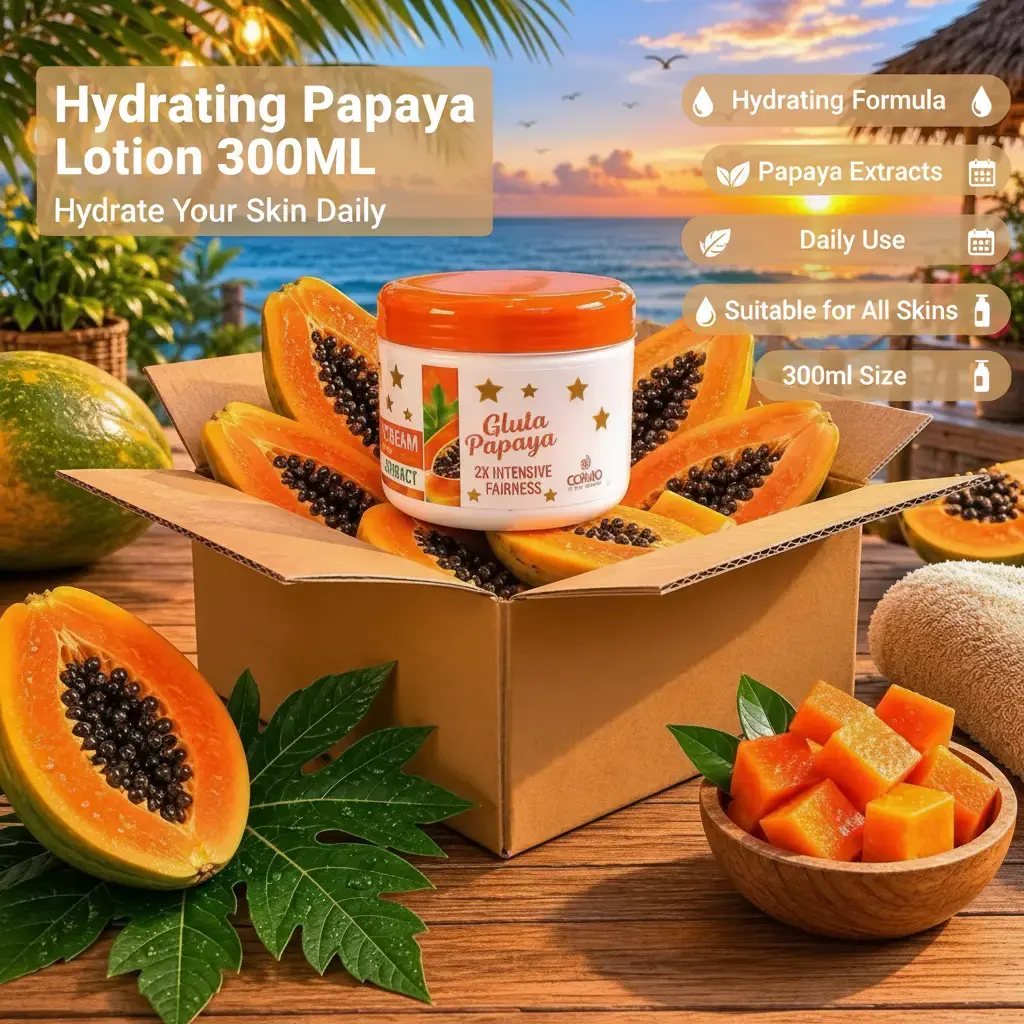 Papaya Body Lotion, 300ml Hydrating Daily Moisturizer for Soft Skin, Essential Body Care for All Skin Types, Everyday Lotion Moisturizers & Mists, Body Cream Moisturizer