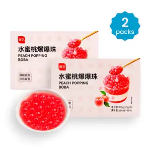 Peach Popping Boba Pearls - 2 Packs (12 servings), 600g Drink/Beverage/Boba Toppings