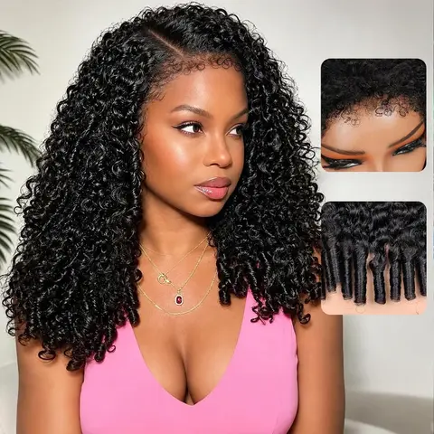 【Natural Hairline】Mamushow 4C Edges Burmese Curly Wig Human Hair with Spiral Ends 250 Density Pre Plucked 13x6 HD Lace Front Wigs Human Hair for Black Women with Curly Baby Hair Natural Black