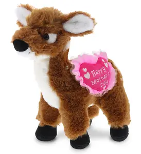 DOLLIBU Embroidered Polyester Standing Small Deer Stuffed Toy - Super Soft Plush Decoration, Ideal Mother's Day Gift Item