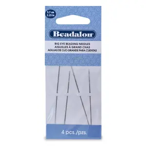 JNEED2.25/4: Was FI283-4S Beadalon Needle Big Eye 2.25 Inch 4 Piece Package