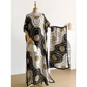 Women's Floral Shawl & Scarf Set – Lightweight Beach Cover-Up, Relaxed Fit Vacation Accessory for All Seasons