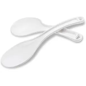 2 Pcs Plastic Rice Paddle Hanging Non-Stick Rice Spoon White Rice Scooper Heat Resistant Rice Cooker Spatula