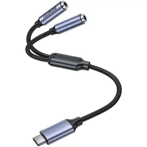 USB C to Dual 3.5mm Audio Splitter, Headphone Adapter for 2 People to Share  & Movies, Compatible with  16/15 Pro Max/Pro/Plus,  GalaxyS23/S22, iPad Pro, MacBook, Pixel &