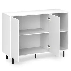 COSTWAY - 42 Inch Sideboard Buffet Cabinet Kitchen with Adjustable Shelves-White