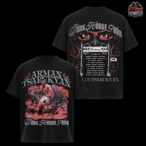 UFC Arman Tsarukyan Vintage MMA T Shirt, Oversized Heavyweight Graphic Tee, Dark Horse Fighter Shirt, Gym Pump Cover Streetwear, Unisex Outfit, MMA Gift