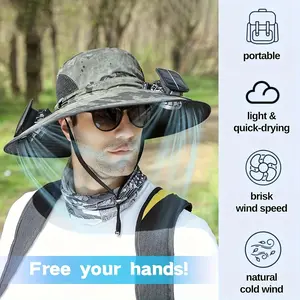 Solar Cooling Hat with Dual Fans! UV Protection & Waterproof for Outdoor Sports, Fishing, BBQ  TikTok Viral!