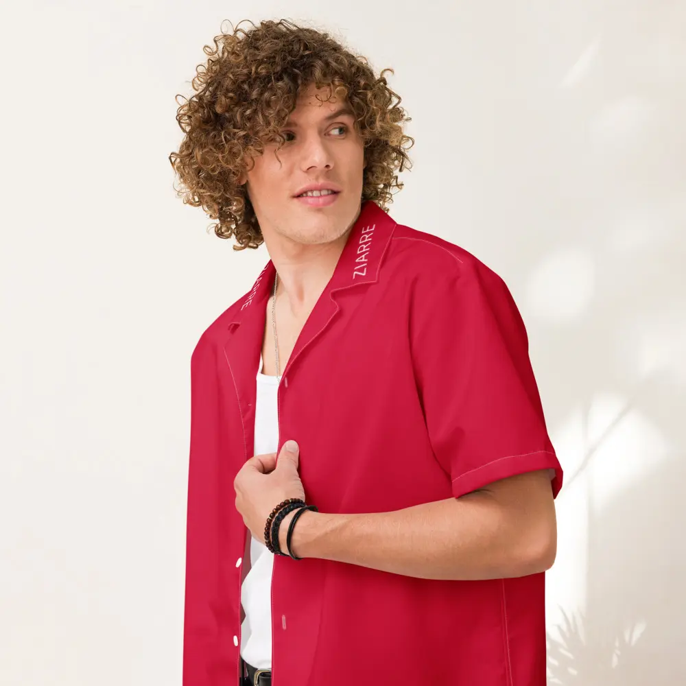 ZIARRE Unisex Button Shirt (Fluorescent Magenta)