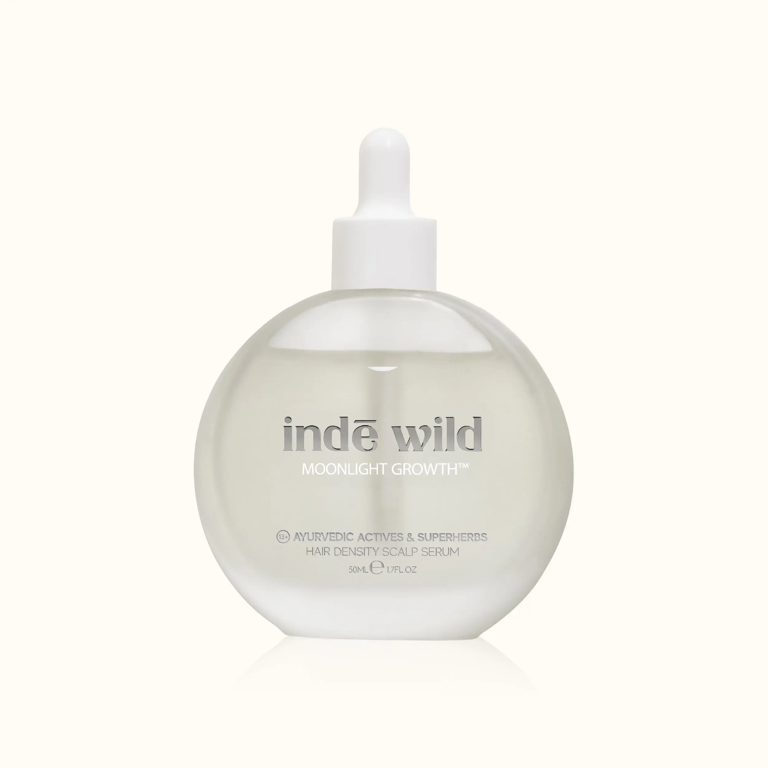 Indē Wild Moonlight Growth Scalp Serum | Hair Growth & Hair Density Serum with Ayurvedic Actives & Superherbs | Thicker Fuller Looking Hair | Scalp Treatment for Hair Fall & Hair Thinning | 50ml