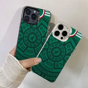 Mexico Football Jersey TPU Phone Case, Trendy IMD Gradient Aesthetic Cover Compatible with iPhone 17/16/15/14/13/12/11 Series (Standard, Pro, Pro Max)