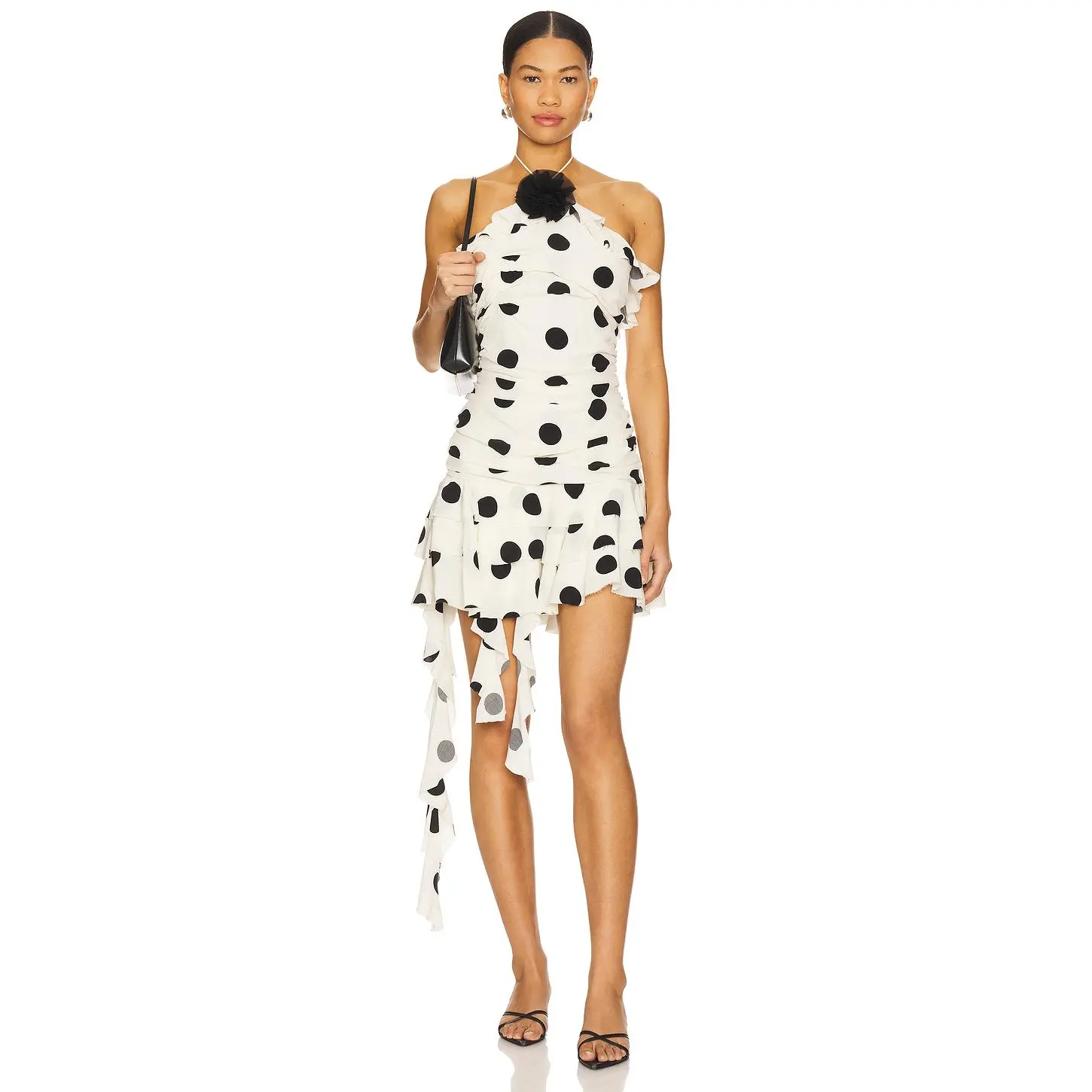 MAJORELLE Brandi Mini Dress in Cream & Black Dot - TikTok Shop