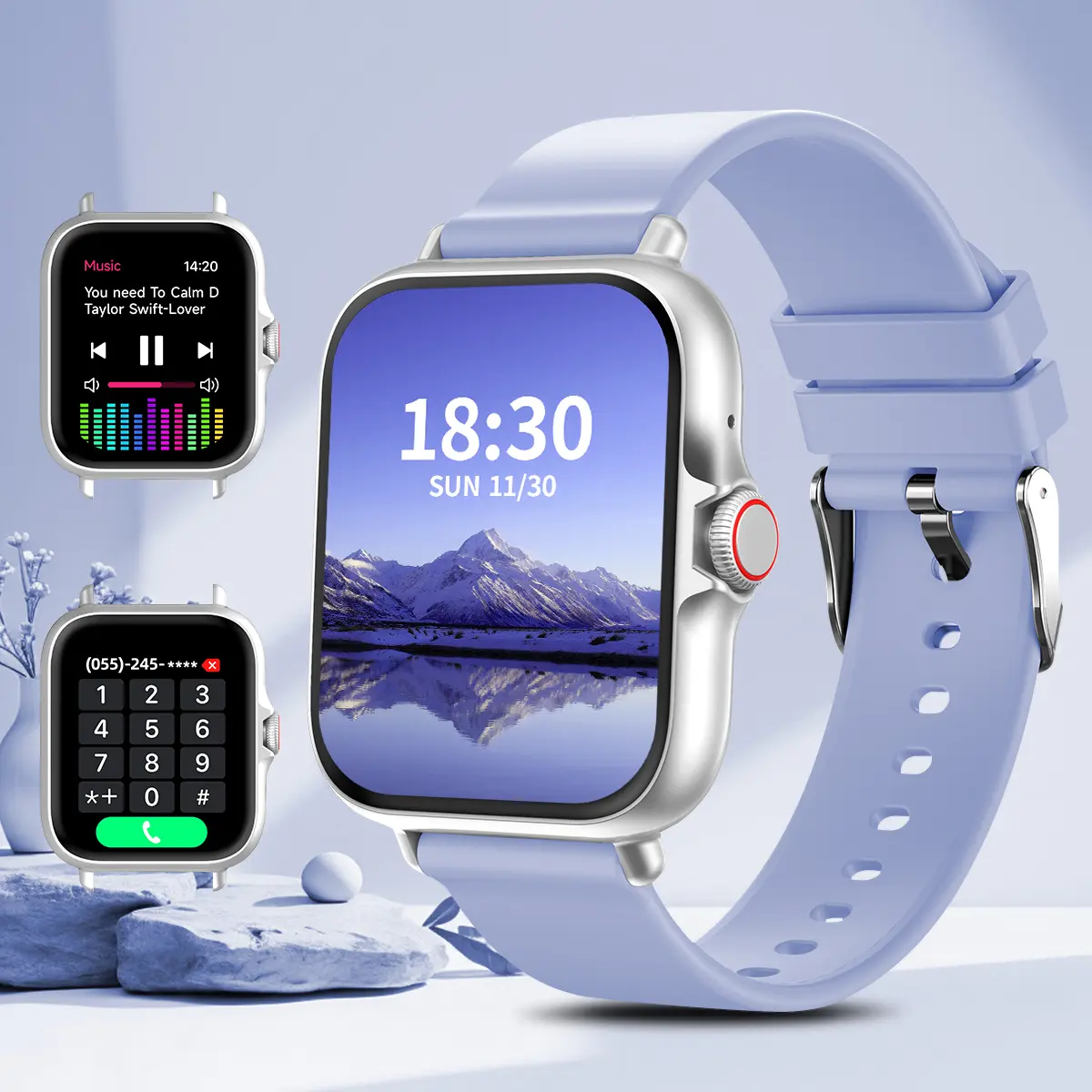 1.83 Inch HD Touchscreen Smartwatch, Calling Smart Watch, Smart Watch, Multifunctional Watch, BT Call, Message Notification, Custom Watch Face, Fitness Tracker, Multi-Sport Mode, Camera Remote, Pedometer, for Men and Women, Compatible with iOS and Android