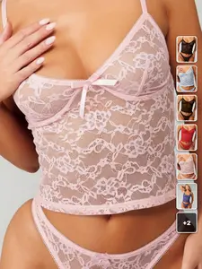 Lace Lingerie Set Floral Underwire Support Date Night Romantic Evening Intimate Wear