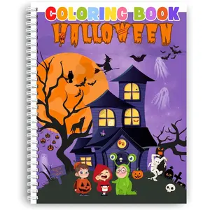 Halloween Coloring Book for Kids. Spooky but Cute Halloween Coloring Pages. Host and Pumpkin Coloring Sheets. Spiral Bound, Thick Paper 199 GSM, Sheet Size 8.5x11 in.