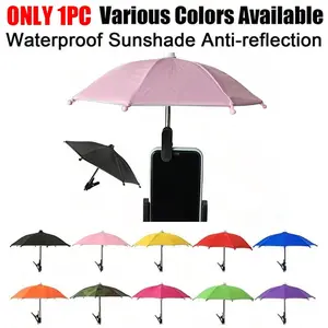 Mobile Phone Sunshade Umbrella, Sun Parasol Umbrella With Clip Holder, Protects Phone From Rain And Sun, Features Anti-Glare And Anti-Reflective Screen Protection, Suitable For Mobile Phones, Navigation Devices, Etc., Travel Essential