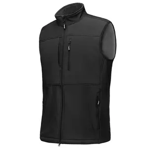 Outdoor Ventures Men's Running Vest Outerwear, Lightweight Windproof Fleece-Lined Softshell Sleeveless Jacket for Golf