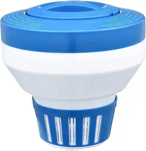 Floating Chlorine Dispenser, Pool  Chlorine/Bromine Floater,7" Large Capacity Floating Chlorinator & Bromine Holder Fits 3 Inch  TabletsCollapsible