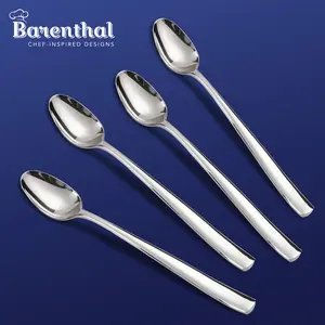 Barenthal Marin Mirror 18/10 Stainless Steel Dessert Spoon Set of 4 Chef Inspired Designs High Polished Mirror Finish Dishwasher Safe Utensils Stylish Flatware