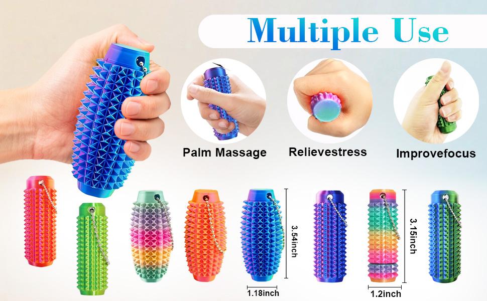 Spiky Sensory Fidget Keychain Toy for Adults, Mild Pressure Stimulation to Relieve Anxiety and Stress, Portable Pocket Size for Travel and Daily Use(Style-2)