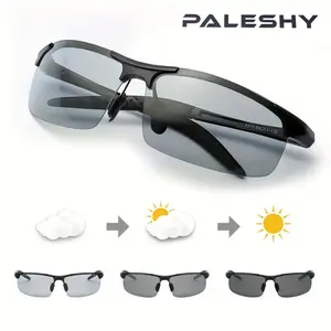 Paleshy Outdoor Polarized Photochromic Eyewear | UV400 Protection, Ultra-Light Frame, Day-Night Safety Shades for Fishing, Golf, Driving & More