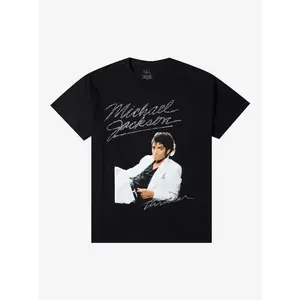Michael Jackson Thriller Album Portrait T-Shirt |   Hot Topic Cotton Fabric graphic tee graphic t-shirts Menswear Stylish Memorial T-shirt for an idol