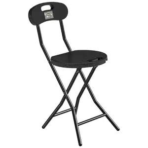 Rfiver Folding Stool, 1 Pack 18 inch Folding Bar Stool with Backrest and Handle