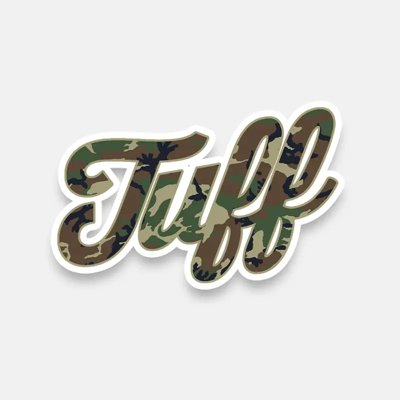 TUFF Camo Script Sticker