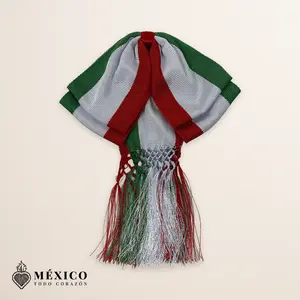 Mexican Tricolor Charro Moño with Decorative Fringe | Traditional Bowtie for Fiestas, Rodeos or Independence Day Events| México Todo Corazón