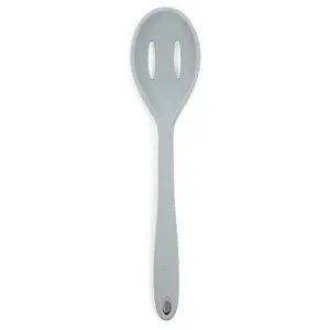 212 MAIN 3-Pack 10.2 in. Gray Silicone Slotted Serving Spoons - Kitchen Utensils Set, Kitchen Tool, Dishwasher Safe