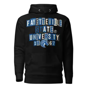 Dungeon Forward - Fayetteville State University - Collage - Fade Hoodie