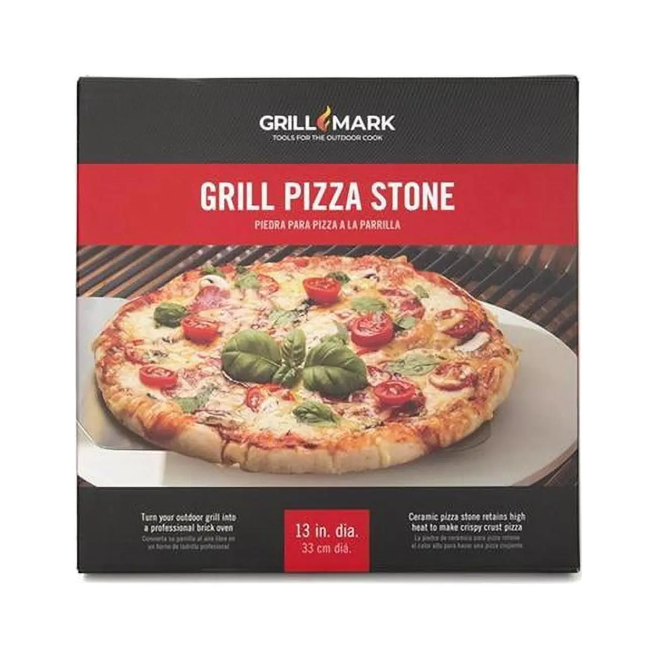 Grill Mark 8084091 13x13 in. Beige Cordierite Stone Grill Pizza Stone, Kitchen Bakeware