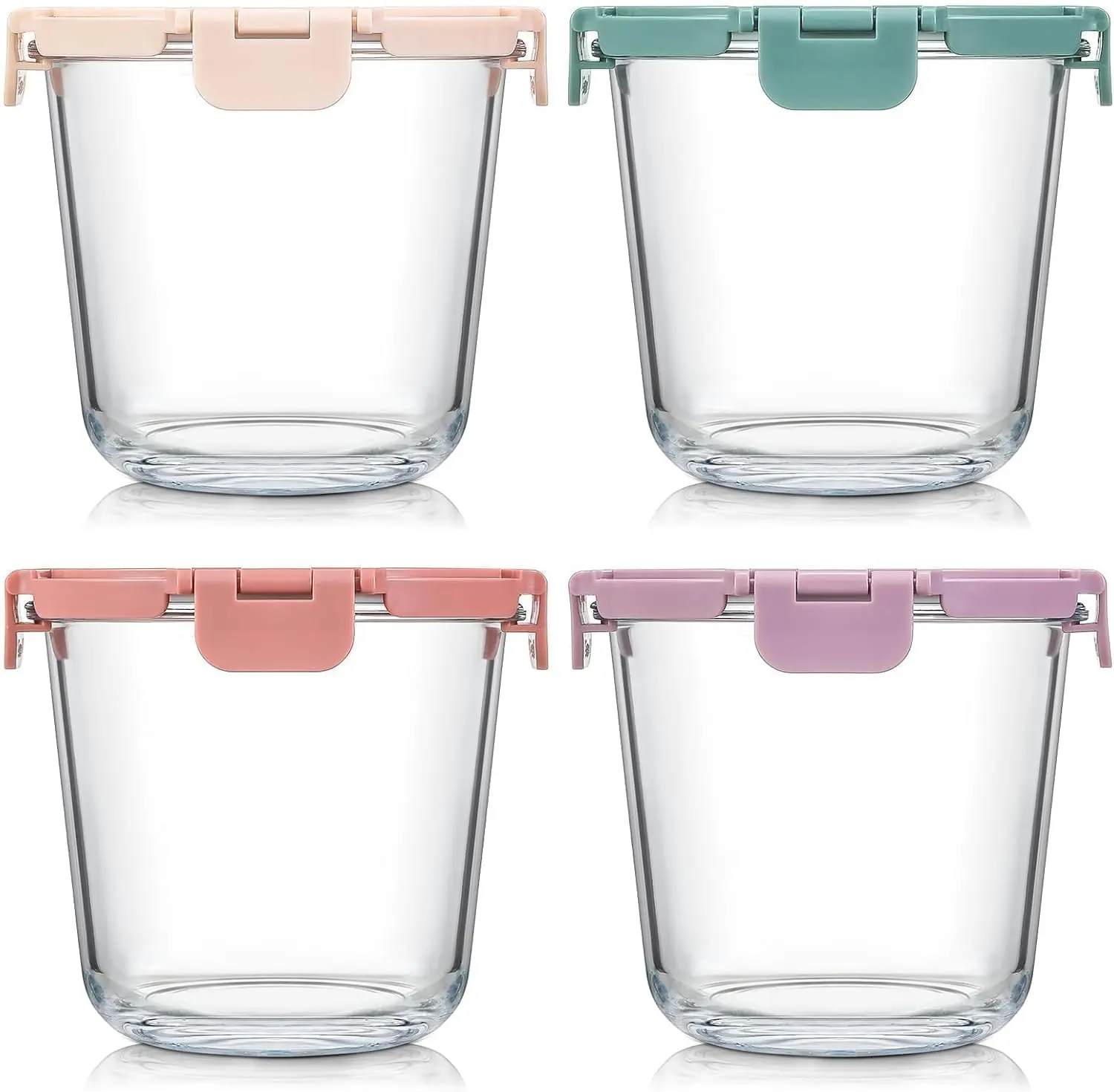 6 Sets 3 Cup/24oz Borosilicate Glass Meal Prep Containers with Lids, Food Storage Bowl Jars for Soup Leftover Meal Lunch Oats Fruit Deli Salads - Microwave, Oven, Freezer Safe -BPA Free
