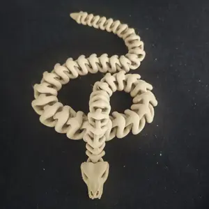 Articulated skeleton snake model ornament for pranking, stress relief, creative toy, trendy plaything, aquarium decoration