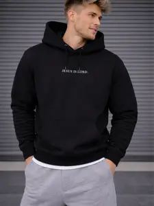 Jesus Is Lord Minimalist Christian Hoodie Black Faith Streetwear Unisex Gift