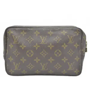 Pre-owned Louis Vuitton canvas Small Leather Goods $600 LV Cosmetic Pouch Trousse Toilette 23 Brown Monogram