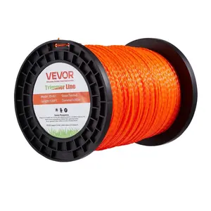 VEVOR 0.095 in 1280 ft String Trimmer Line, Orange Heavy Duty Weed Eater String, Premium Nylon Universal Replacement Trimmer Line Spool with Twisted Design, Suitable for Professional Homeowner Use