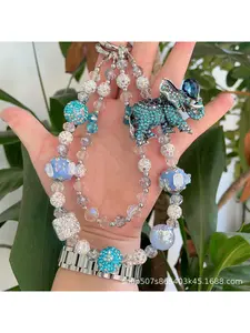 Yi Mei Jewelry] New diamond elephant heavy-duty colorful phone chain, luxury chain, popular on European and American cross-border TK live streams